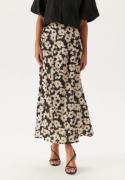 BUBBLEROOM Isa Satin Skirt Black/Patterned XS