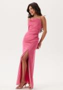 Bubbleroom Occasion Tie Back Satin Gown Pink 44