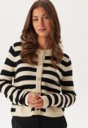 VILA Vidrea L/S O-NECK KNIT CARDIGAN Birch Stripes:black Beauty XL