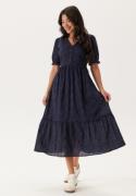 Happy Holly Broderie Anglaise V-Neck Dress Dark blue 32/34