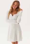 BUBBLEROOM Structured V-neck Skater Dress White M