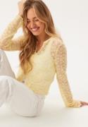 BUBBLEROOM Button Lace Cardigan Yellow XS