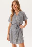 VERO MODA Vmbumpy Ss Short Shirt Dress India Ink Stripes:snow White XS