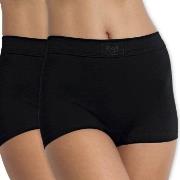 Sloggi Trosor 2P Double Comfort Shorts Svart bomull 38 Dam