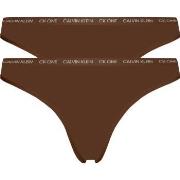 Calvin Klein Trosor 2P One Cotton Stretch Plus Thong Mörkbrun bomull X...