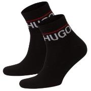 HUGO Strumpor 2P Label Rib Short Socks Svart Strl 43/46