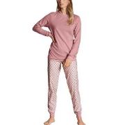 Calida Lovely Nights Pyjama With Cuff Rosa Mönstrad bomull Small Dam
