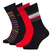 Calvin Klein Strumpor 4P David Crew Socks Gift Box Svart/Röd One Size ...