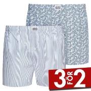 Jockey Kalsonger 2P Woven Boxer Shorts Blå/Vit bomull XX-Large Herr