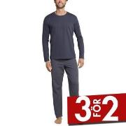 Schiesser Day and Night Long Pyjama Antracit bomull X-Large Herr