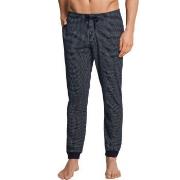 Schiesser Mix and Relax Lounge Pants With Cuffs Blå Mönstrad bomull Me...
