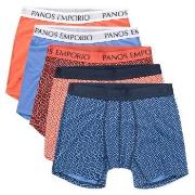Panos Emporio Kalsonger 5P Bamboo Cotton Boxers Orange/Mörkblå XX-Larg...