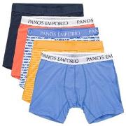 Panos Emporio Kalsonger 5P Bamboo Cotton Boxers Blå/Orange Large Herr
