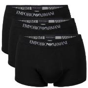 Armani Pure Cotton Trunks Kalsonger 3P Svart bomull Small Herr