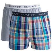 Gant Kalsonger 2P Cotton With Fly Boxer Shorts Ljusblå Rutig bomull XX...
