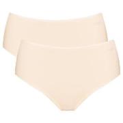 Sloggi Trosor 2P Go High Waist Brief Puder bomull X-Small Dam