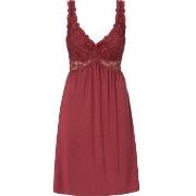 Trofe Nightgown Lace Nightdress Röd/Brun viskos Small Dam