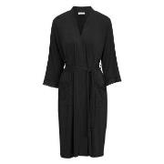 Damella Viscose Plain Lace Robe Svart viskos Medium Dam