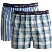 Gant Kalsonger 2P Cotton With Fly Boxer Shorts Vit/Marin bomull Large ...