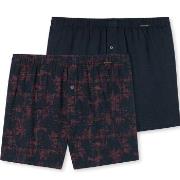 Schiesser Kalsonger 2P Fun Prints Boxer Shorts Marin/Röd  bomull Large...