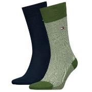 Tommy Hilfiger Strumpor 2P Men Herringbone Sock Blå/Grön Strl 39/42 He...