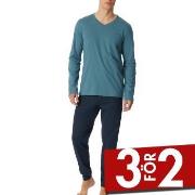Schiesser Casual Essentials Long Sleeve Pyjamas Marin/Blå bomull 54 He...