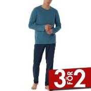 Schiesser Casual Essentials Pyjamas Marin/Blå bomull 52 Herr