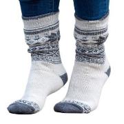 Trofe Knitted Patterned Wool Sock Strumpor Vit Strl 35/38 Dam