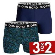 Bjorn Borg Bamboo Cotton Blend Boxer Kalsonger 2P Blå/Grön X-Large Her...