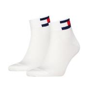 Tommy Men Uni Flag Quarter Sock Strumpor 2P Vit Strl 35/38 Herr