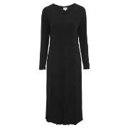 Damella Bamboo Plain Long Sleeve Nightdress Svart Bambu X-Large Dam