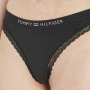 Tommy Hilfiger Trosor Tonal Logo Lace Thong Svart Medium Dam