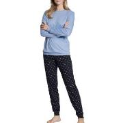 Calida Night Lovers Pyjama With Cuff Blå bomull X-Large Dam