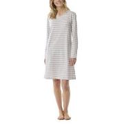 Schiesser Women Longsleeve Nightdress Vit/Grå bomull 42 Dam