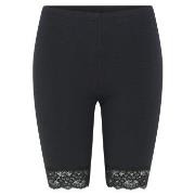 Decoy Mid-length Capri Leggings With Lace Svart ekologisk bomull Mediu...