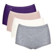 Sloggi Trosor 4P Basic Plus Maxi Panty Rosa/Lila bomull 46 Dam