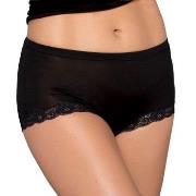 Lady Avenue Trosor Silk Jersey Panty With Lace Svart silke X-Small Dam