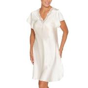 Lady Avenue Pure Silk Nightgown With Lace Benvit silke Large Dam