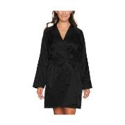 Lady Avenue Satin Short Kimono Svart Medium Dam