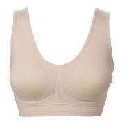 Trofe Heidi Wireless Bra Lounge BH Beige nylon XX-Large Dam