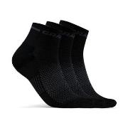 Craft Strumpor 3P Core Dry Mid Socks Svart nylon Strl 34/36