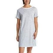 Calida Cotton Stripes Shortsleeve Nightdress Ljusblå Randig bomull X-S...