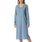 Schiesser Comfort Essentials Longsleeve Sleepshirt Blå Mönstrad bomull...