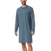 Schiesser Comfort Essential Longsleeve Sleepshirt Blå Mönstrad bomull ...