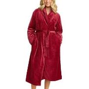 Damella Jaquard Fleece Dressing Gown Röd polyester Small Dam