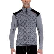 Dovre Half Zip Jacquard Baselayer Grön Mönstrad ull Medium Herr