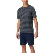 Schiesser Casual Essentials Short Sleeve Pyjama Grå bomull Small Herr