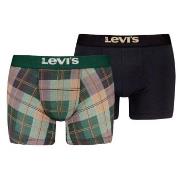 Levis Kalsonger 2P Plaid Aop Boxer Brief Svart/Grön bomull Large Herr