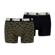 Puma Kalsonger 2P Everyday Aop Boxer Svart/Grön bomull Medium Herr