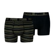 Puma Kalsonger 2P Heritage Stripe Boxer Svart/Grön bomull X-Large Herr